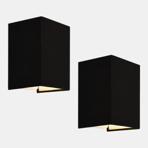 Conjunto de 2 candeeiros de parede modernos Schwerin 1x E27 60 W têxtil de linho 20 x 16 x 13 cm - Preto lux.pro lux.pro.