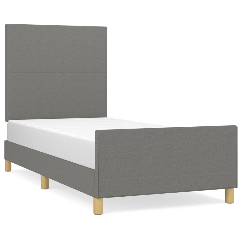 Estructura de cama 90x200 Gris Oscuro