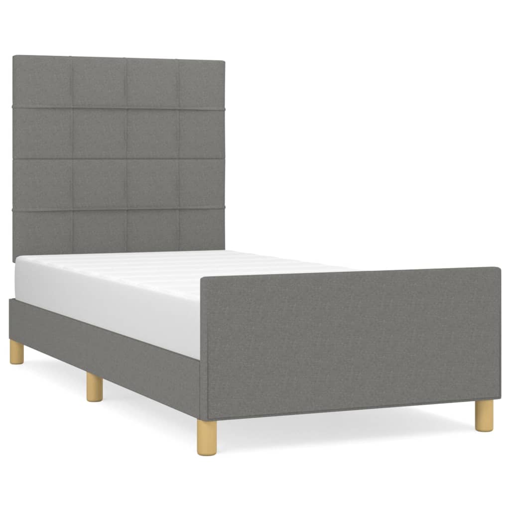 Estructura de cama 90x200 Gris Oscuro