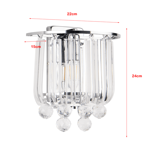 Candeeiro de parede Alnwick 1x E14 40 W metal-plástico 24x22x15cm - Cromadolux.pro