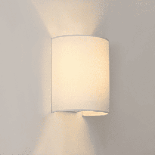 Candeeiro de parede Brüssel - 20 x 17,5 x 13 cm - Luz bidirecional - Tecido - Branco lux.pro.