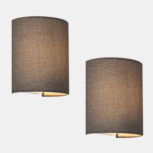 Conjunto de 2 candeeiros de parede modernos Brüssel 1x E27 60 W têxtil de linho 20 x 18 x 13 cm - Cinzento lux.pro lux.pro.
