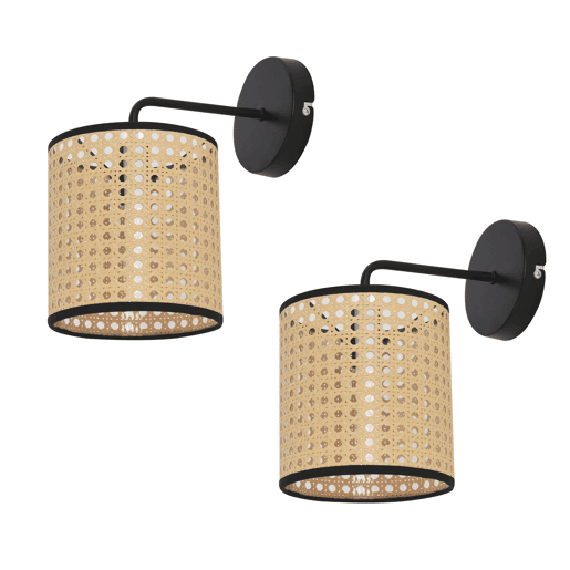 Conjunto de 2 candeeiros de parede Southend modern 1x E14 40 W metal-plástico 25 x Ø 16 cm - Preto e Bege lux.pro lux.pro.