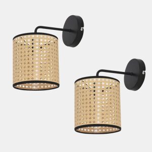 Conjunto de 2 candeeiros de parede Southend modern 1x E14 40 W metal-plástico 25 x Ø 16 cm - Preto e Bege lux.pro lux.pro.