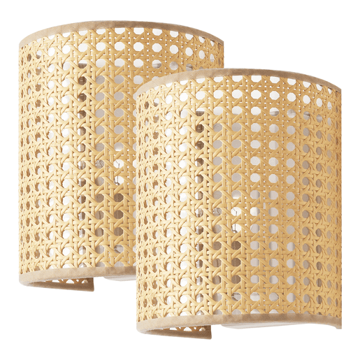 2 candeeiros de parede Ascot 1x E27 metal-plástico 20x16x12 cm - efeito Rattanlux.pro