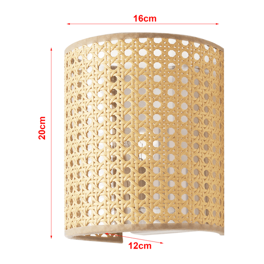 2 candeeiros de parede Ascot 1x E27 metal-plástico 20x16x12 cm - efeito Rattanlux.pro