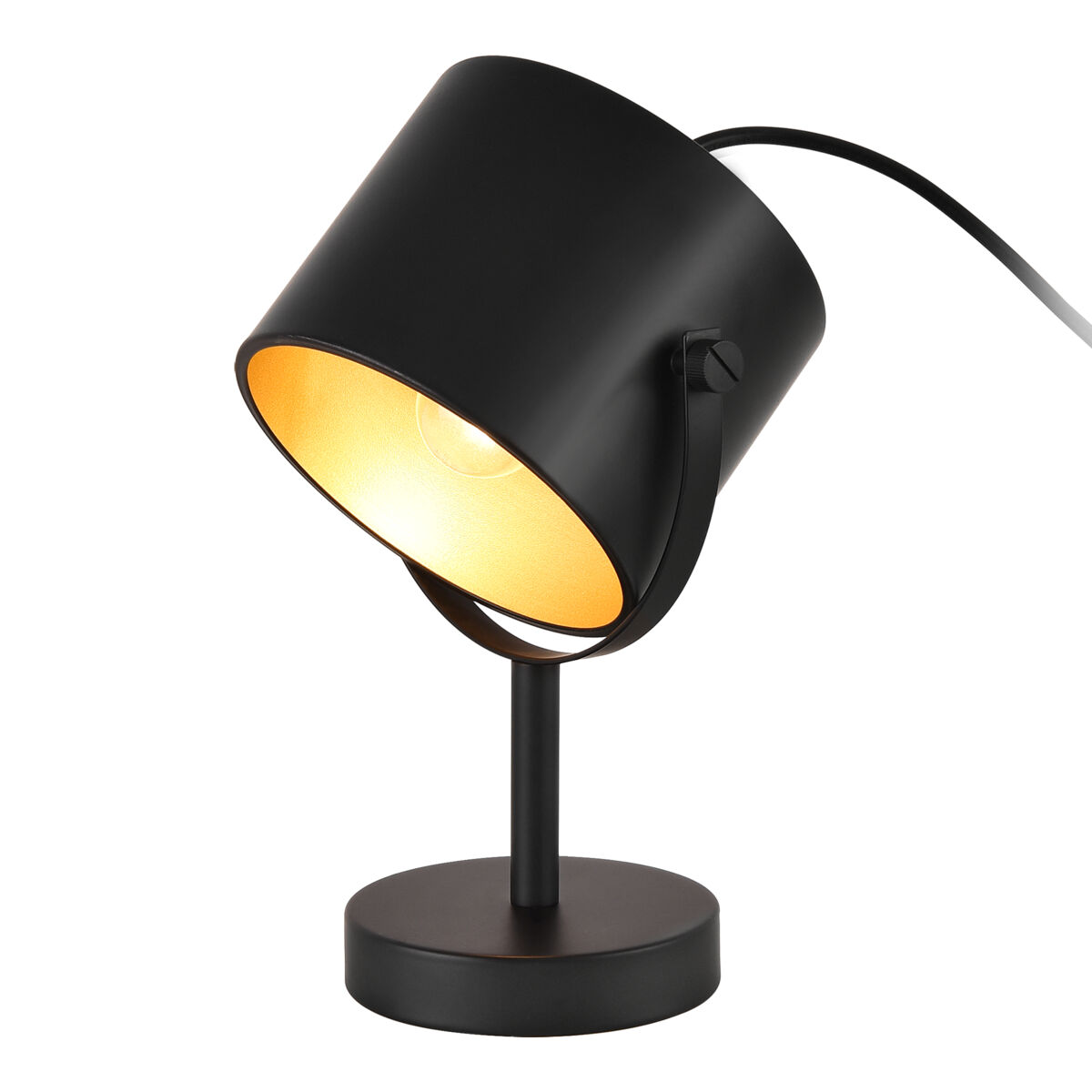 Lámpara de mesa farstorp 1x e27 metal 25 x 15 x 19 cm negro [lux.pro]