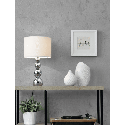 lux.pro Candeeiro de mesa moderno (E14) - Cromado, branco (43cm x Ø 25cm) para mesa de apoio - Modelo: Snow