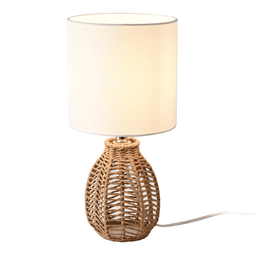 Candeeiro de mesa Alfreton 1xE14 40 W metalcordatecido 36xØ17cm - BrancoBege lux.pro