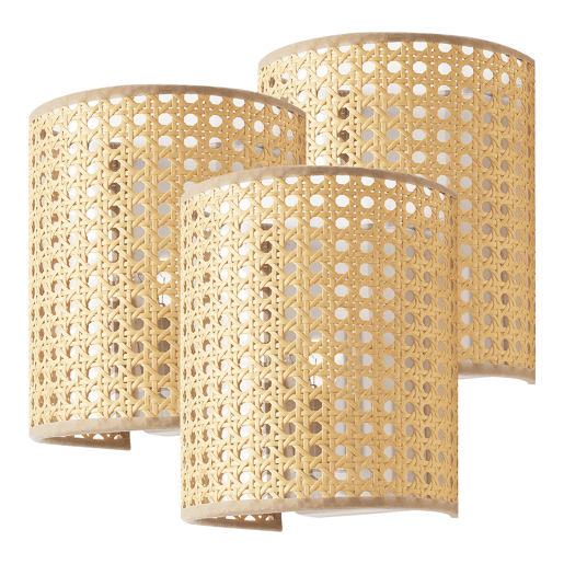 3 Candeeiros de parede Ascot 1x E27 metal-plástico 20x16x12 cm - efeito Rattanlux.pro