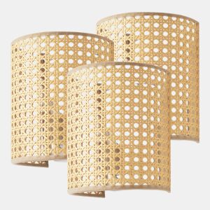 3 Candeeiros de parede Ascot 1x E27 metal-plástico 20x16x12 cm - efeito Rattanlux.pro