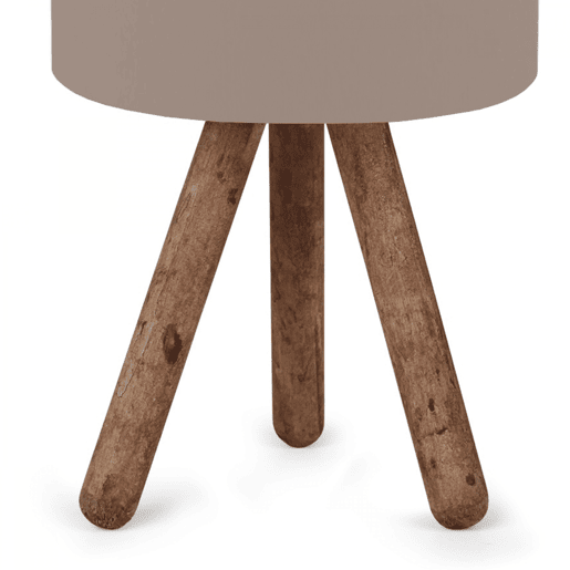 Candeeiro de mesa Preston 1xE27 20 W madeira  tecido 15 x Ø 18 cm cor de areia  efeito madeira lux.pro lux.pro.