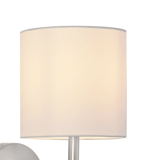 3 Candeeiros de parede Winsford 1x E14 metal-têxtil 27x21cm - PrataBranco lux.pro