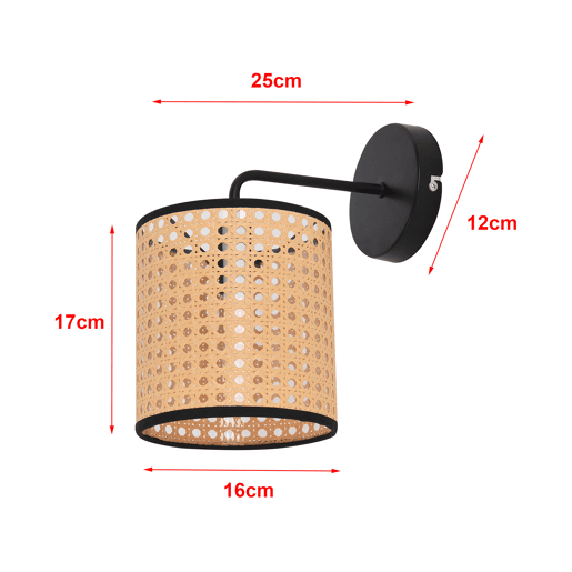 Candeeiro de parede moderno Southend 1x E14 40 W metal-plástico 25 x Ø 16 cm - Preto e Bege lux.pro lux.pro.