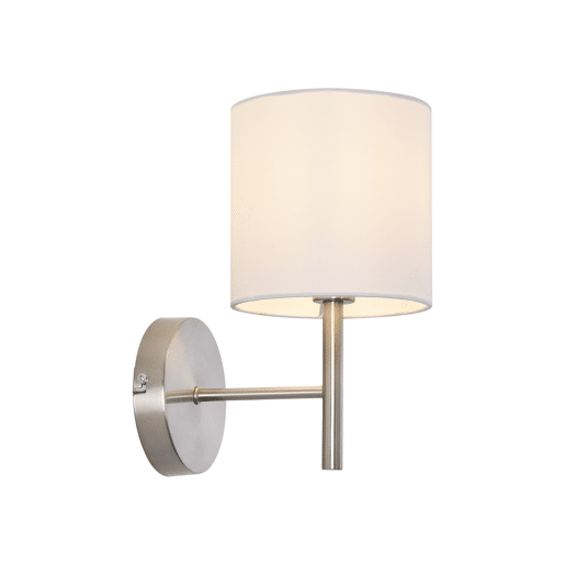 Candeeiro de parede Winsford 1x E14 40 W metal-têxtil 27x21cm - PrataBranco lux.pro