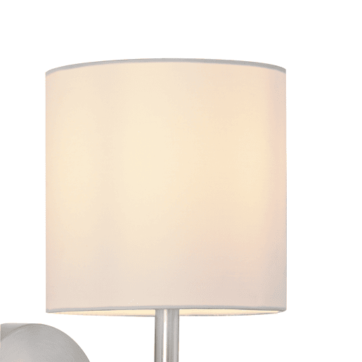 Candeeiro de parede Winsford 1x E14 40 W metal-têxtil 27x21cm - PrataBranco lux.pro