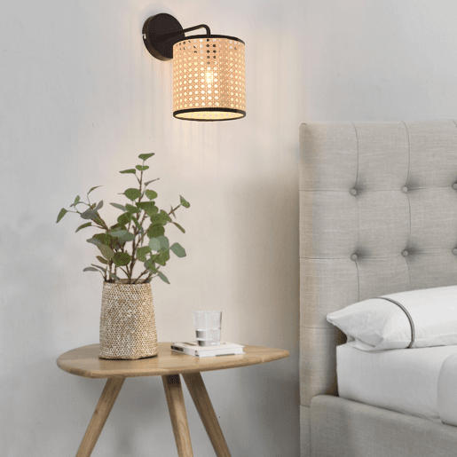 Conjunto de 3 candeeiros de parede Southend moderno 1x E14 40 W metal-plástico 25 x Ø 16 cm - Preto e Bege lux.pro.