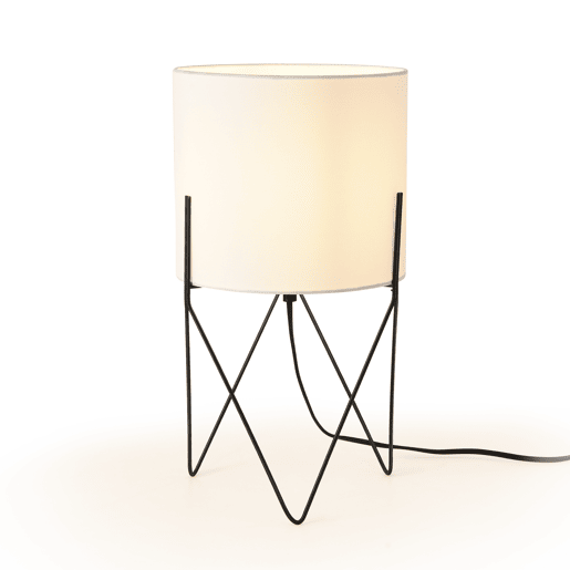 Candeeiro de mesa Slough design contemporâneo 1x E14 40 W metal + tecido 38 x 21 x 21 cm - Preto e Branco lux.pro lux.pro.
