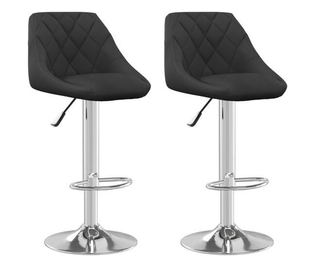 Vidaxl taburete de cocina 2 unidades de terciopelo negro