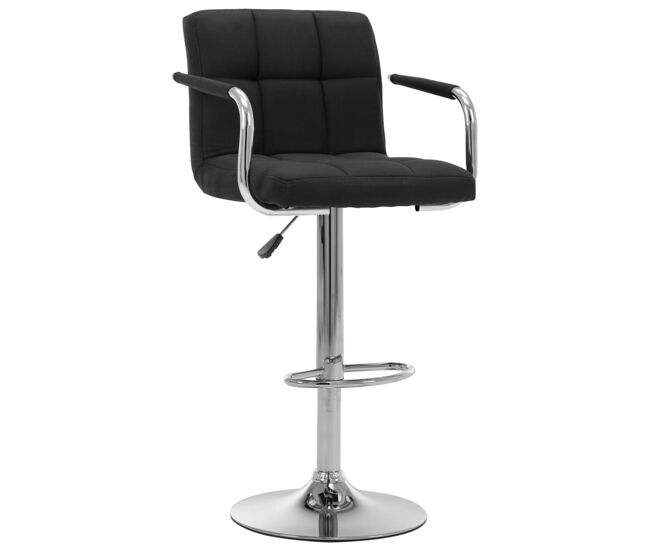 Vidaxl taburete de barra de cocina de tela negro