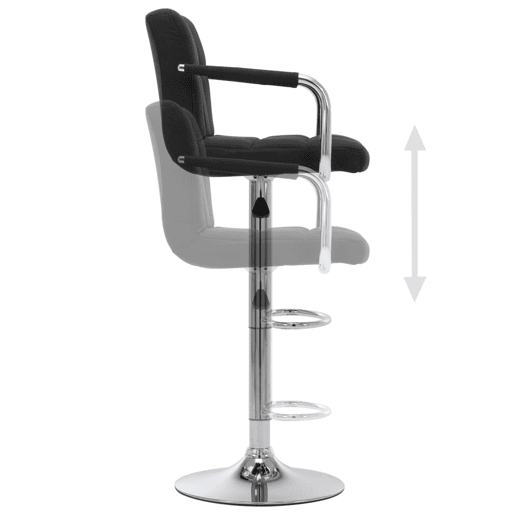 vidaXL Cadeira de bar tecido preto vidaXL Cadeira de bar tecido preto