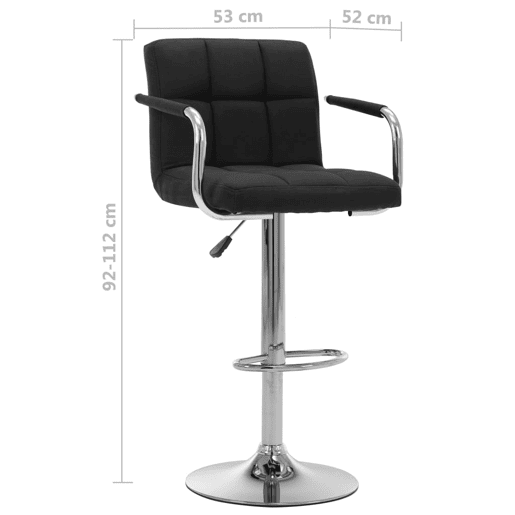 vidaXL Cadeira de bar tecido preto vidaXL Cadeira de bar tecido preto