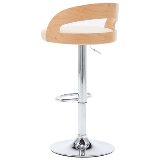 vidaXL Bancos de bar 2 pcs couro artificial creme e madeira curvada vidaXL Bancos de bar 2 pcs couro artificial creme e madeira curvada