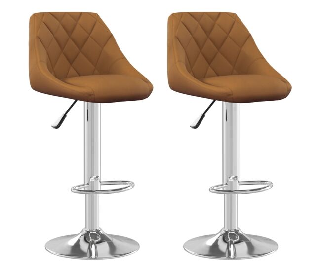 Vidaxl taburete de cocina 2 unidades de terciopelo marrón