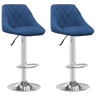 vidaXL Bancos de bar 2 pcs veludo azul