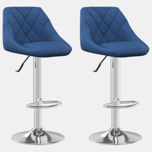 vidaXL Bancos de bar 2 pcs veludo azul