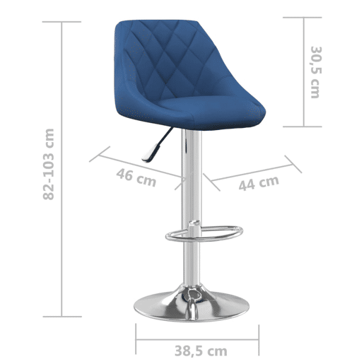 vidaXL Bancos de bar 2 pcs veludo azul vidaXL Bancos de bar 2 pcs veludo azul