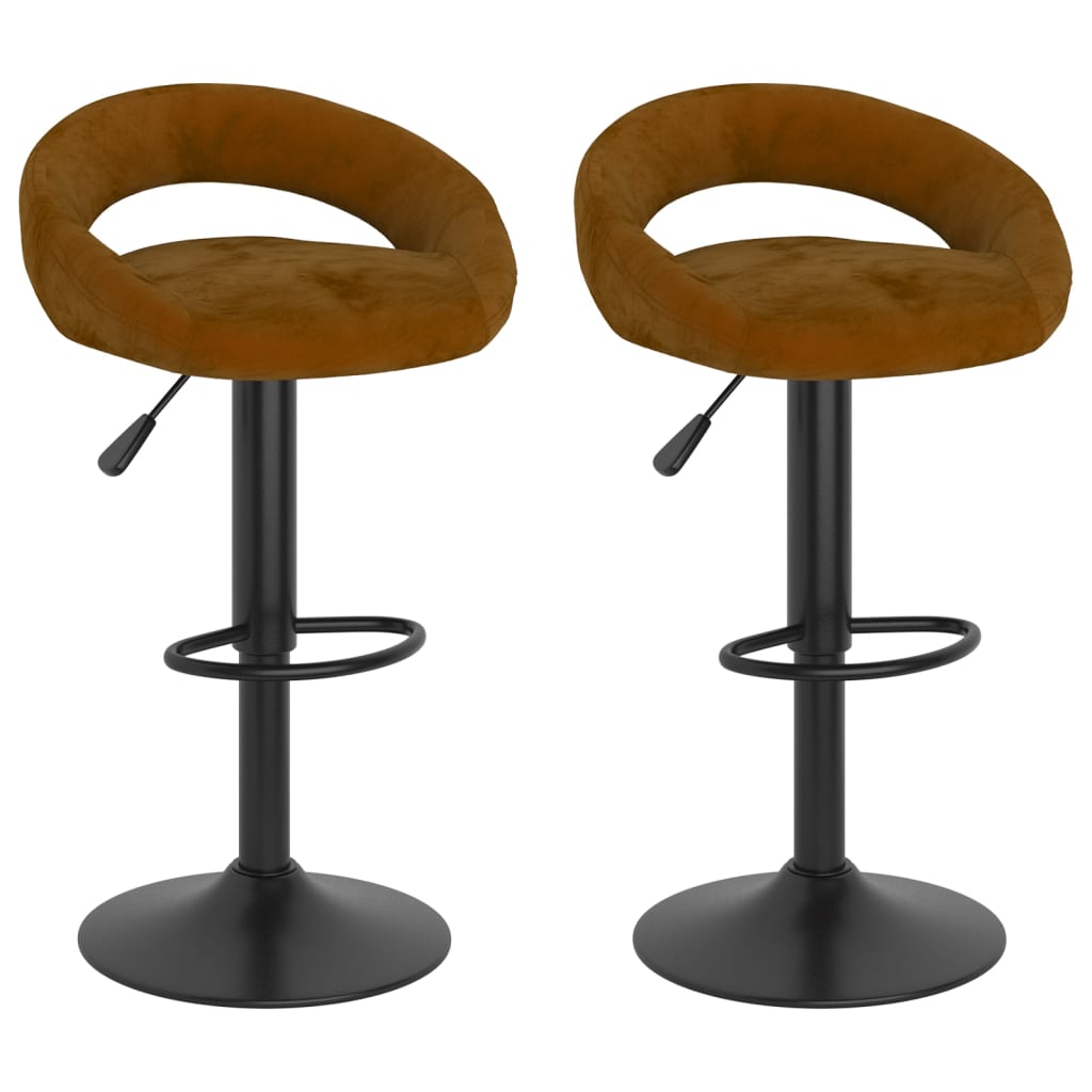 Vidaxl taburetes de cocina 2 unidades terciopelo marrón