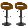 vidaXL Bancos de bar 2 pcs veludo castanho
