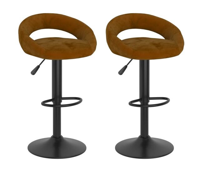 Vidaxl taburetes de cocina 2 unidades terciopelo marrón