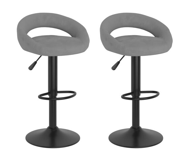 Vidaxl taburetes de cocina 2 unidades terciopelo gris claro