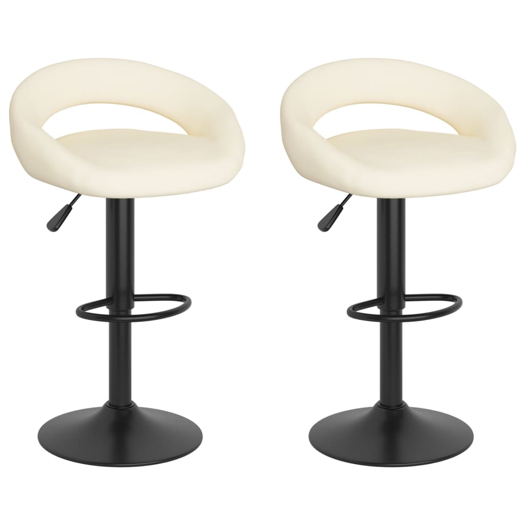 Vidaxl taburetes de cocina 2 unidades terciopelo crema