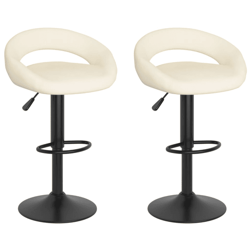 vidaXL Bancos de bar 2 pcs veludo creme vidaXL Bancos de bar 2 pcs veludo creme