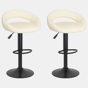 vidaXL Bancos de bar 2 pcs veludo creme