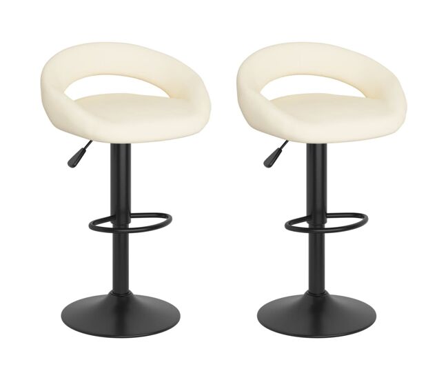 Vidaxl taburetes de cocina 2 unidades terciopelo crema