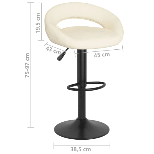 vidaXL Bancos de bar 2 pcs veludo creme vidaXL Bancos de bar 2 pcs veludo creme