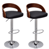 vidaXL Bancos de bar 2 pcs madeira curvada