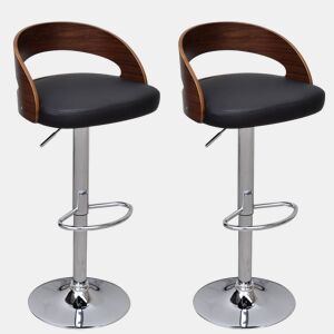 vidaXL Bancos de bar 2 pcs madeira curvada