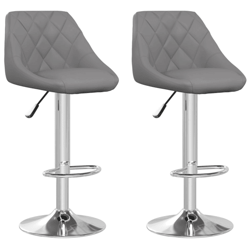 vidaXL Bancos de bar 2 pcs couro artificial cinzento