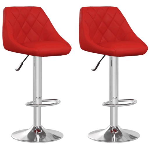 vidaXL Bancos de bar 2 pcs couro artificial vermelho tinto vidaXL Bancos de bar 2 pcs couro artificial vermelho tinto