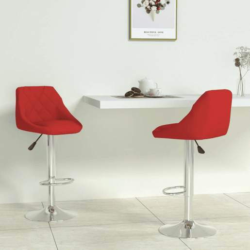 vidaXL Bancos de bar 2 pcs couro artificial vermelho tinto vidaXL Bancos de bar 2 pcs couro artificial vermelho tinto