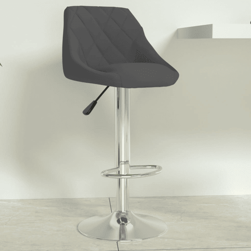 vidaXL Banco de bar veludo cinzento-escuro vidaXL Banco de bar veludo cinzento-escuro