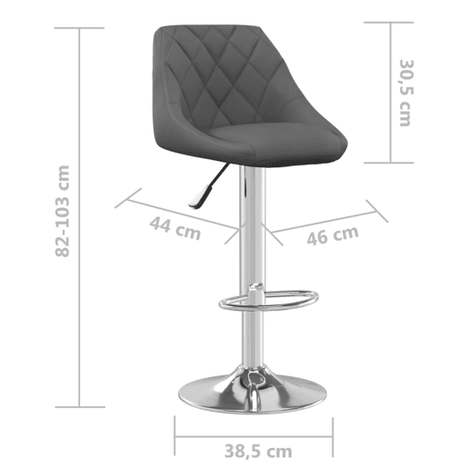 vidaXL Banco de bar veludo cinzento-escuro vidaXL Banco de bar veludo cinzento-escuro