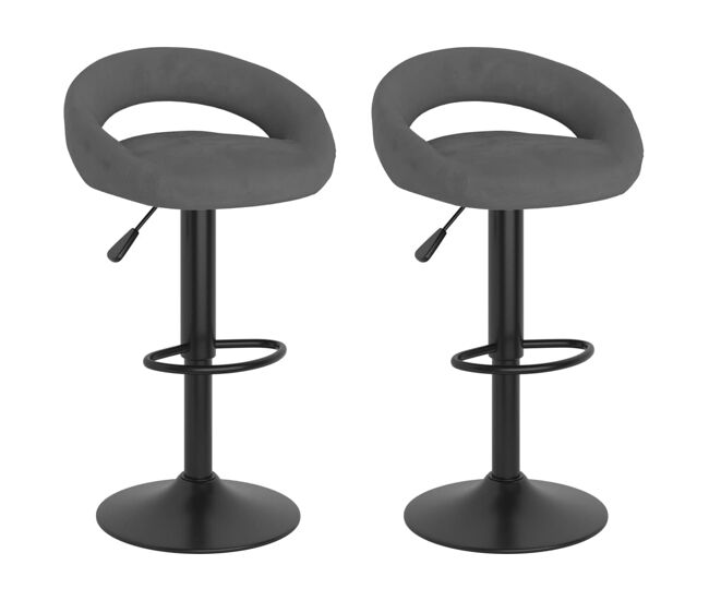 Vidaxl taburetes de cocina 2 unidades terciopelo gris oscuro