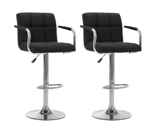 Vidaxl taburetes de barra de cocina 2 unidades tela negro