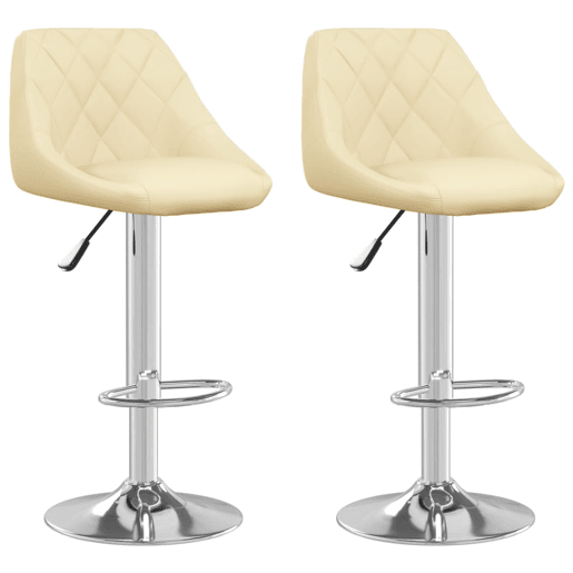 vidaXL Bancos de bar 2 pcs couro artificial cor creme